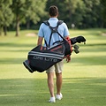 Big Max Dri lite Hybrid Tour 2 Standbag zwart charcoal rood