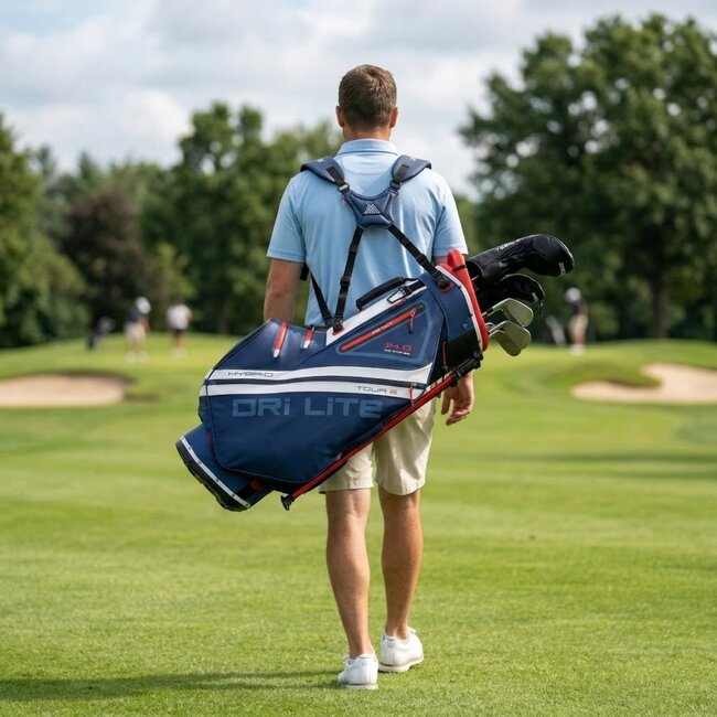 Big Max Dri Lite Hybrid Tour 2 Stand Bag navy rood wit
