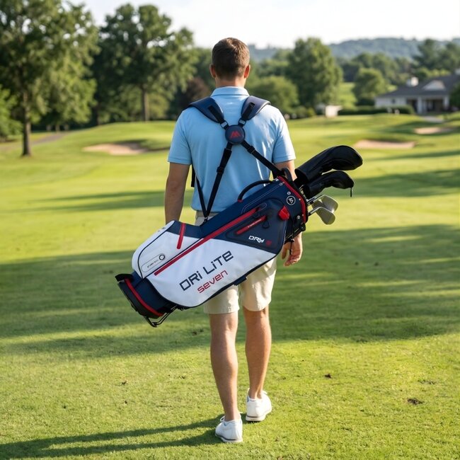 Big Max Dri Lite Seven G Stand Bag Wit Navy Rood