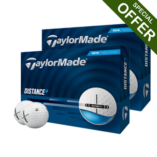 TaylorMade TaylorMade Distance+ golfballen wit â€“ set van 2 dozen