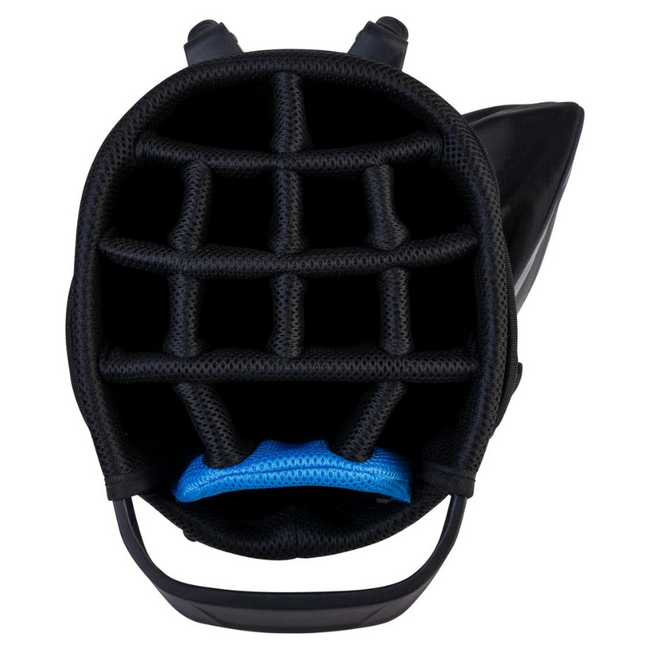 Skymax Stand Bag 9 inch lichtgewicht standbag zwart blauw grijs met 14-vaks en 7 vakken