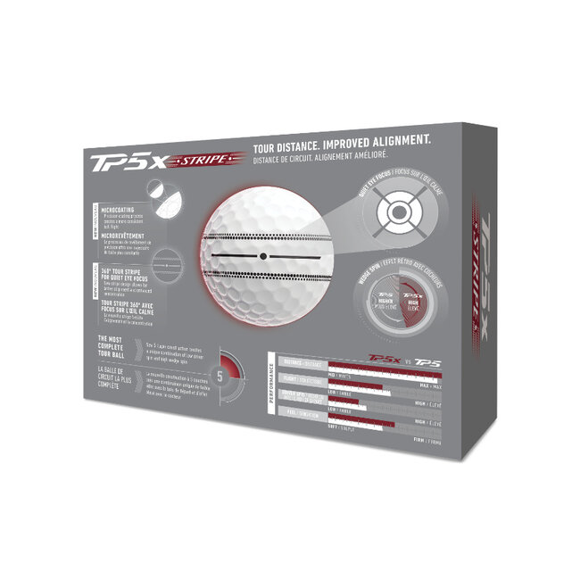 TaylorMade TP5X Stripe 2026 golfbal wit