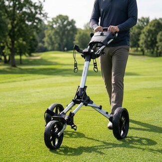 Fastfold Fastfold Square Golftrolley met 3 wielen zilver