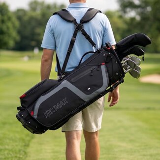 Skymax Golf Skymax Stand Bag 9 inch zwart rood grijs