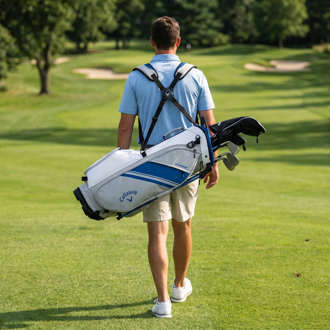 Callaway Chase Stand Bag wit zilver royal navy