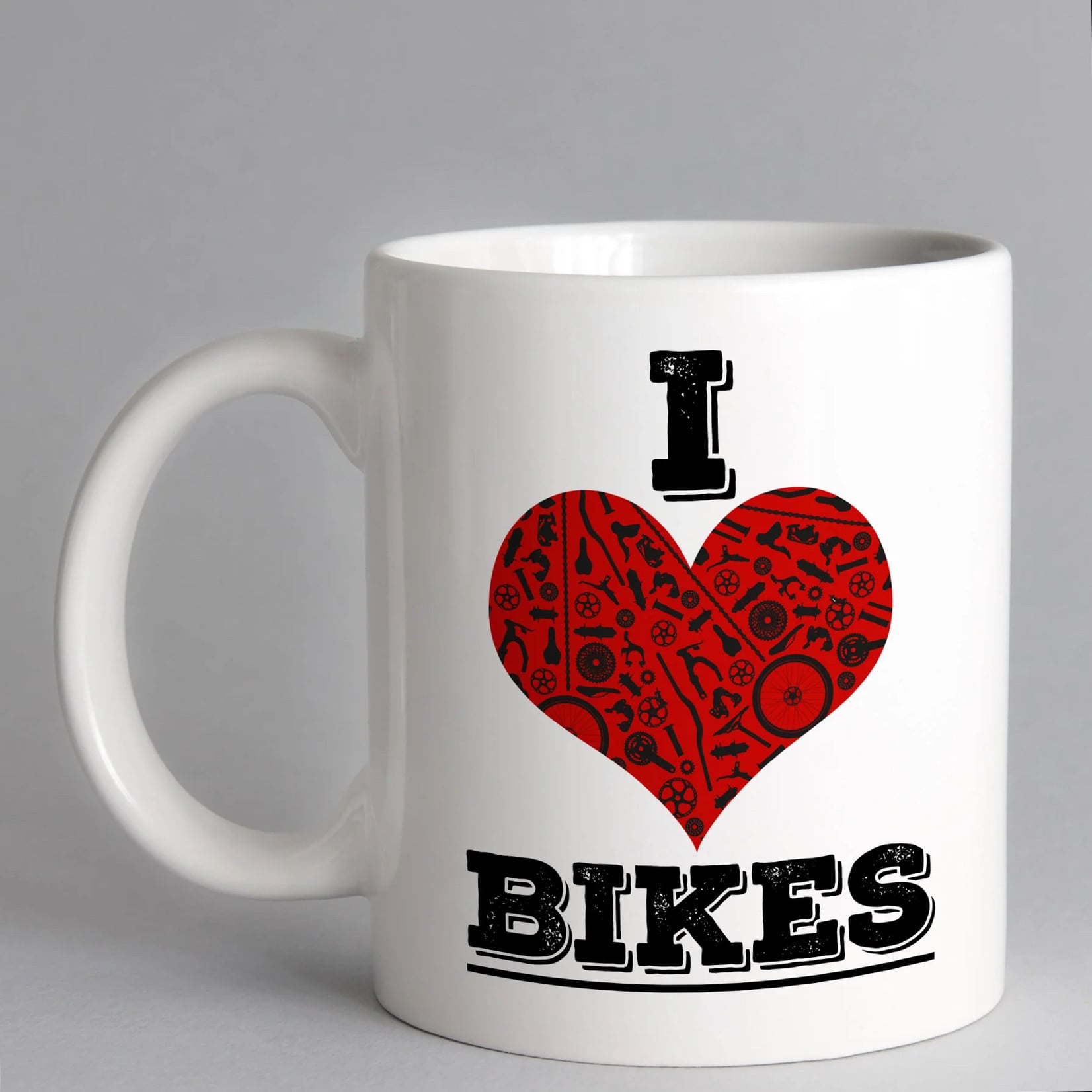 EllieBeanPrints I LOVE BIKES MUG