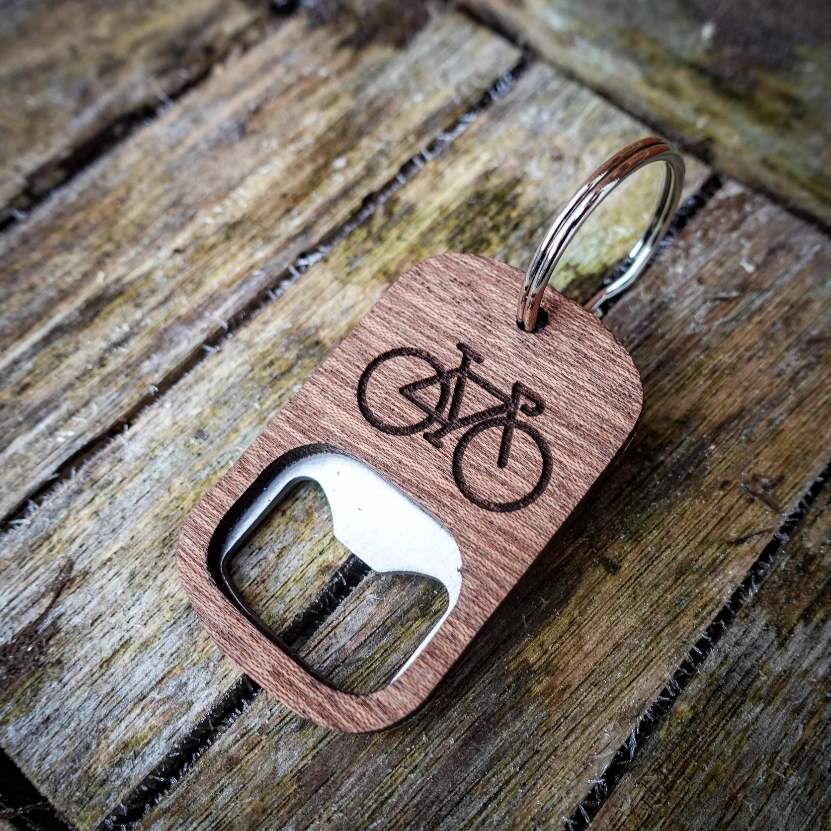 EllieBeanPrints GRAVEL BIKER BOTTLE OPENER KEY RING