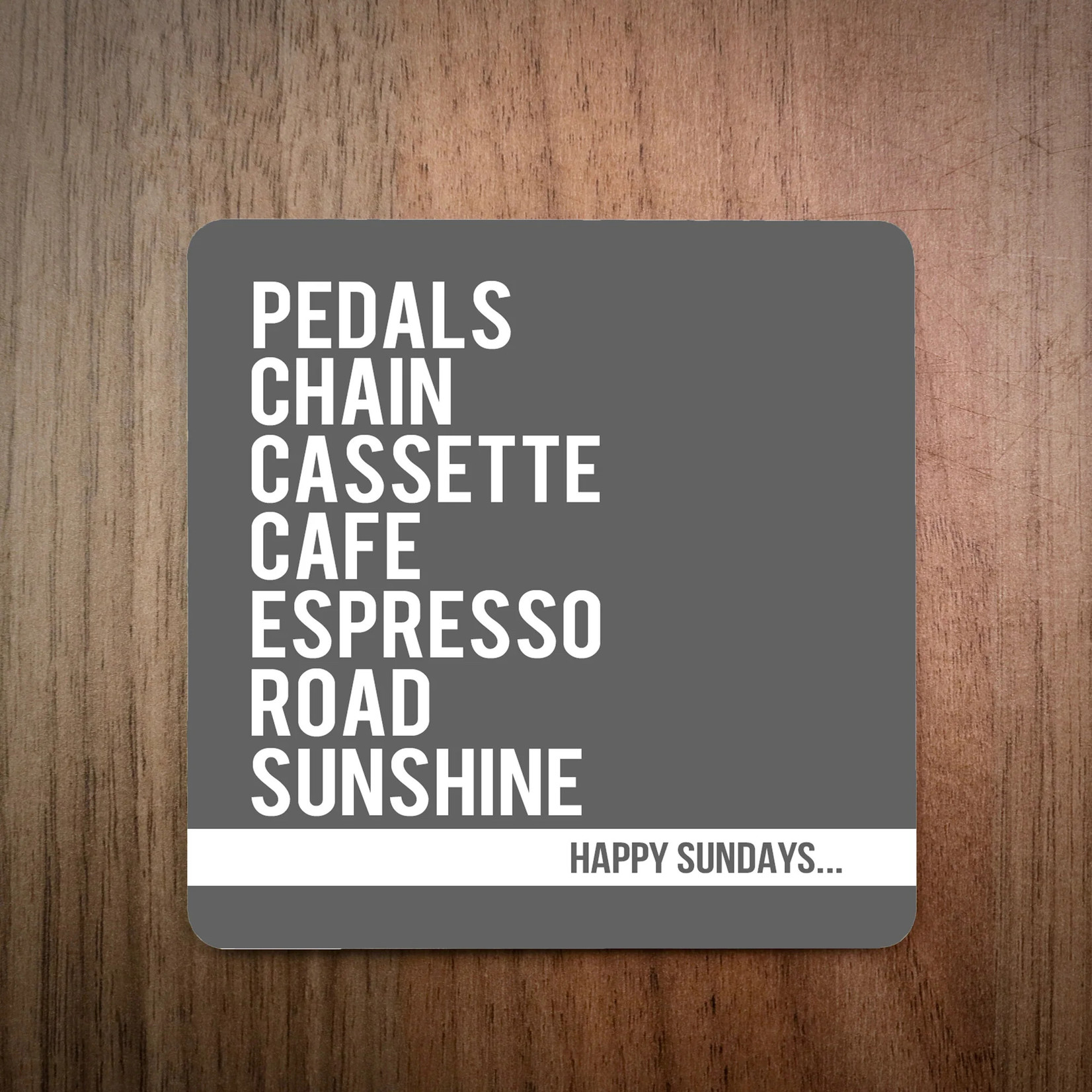 EllieBeanPrints HAPPY SUNDAYS CYCLING COASTER SET