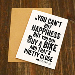 EllieBeanPrints You Can't Buy Happiness But You Can Buy A Bike Cycling Card