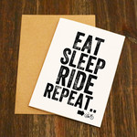 EllieBeanPrints Eat Sleep Ride Repeat cycling Greetings Card