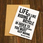 EllieBeanPrints Life Is Like Riding A Bike Einstein Cycling Greetings Card