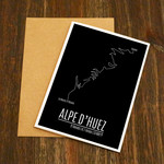 EllieBeanPrints Alpe D'Huez Famous Road Climb Cycling Card