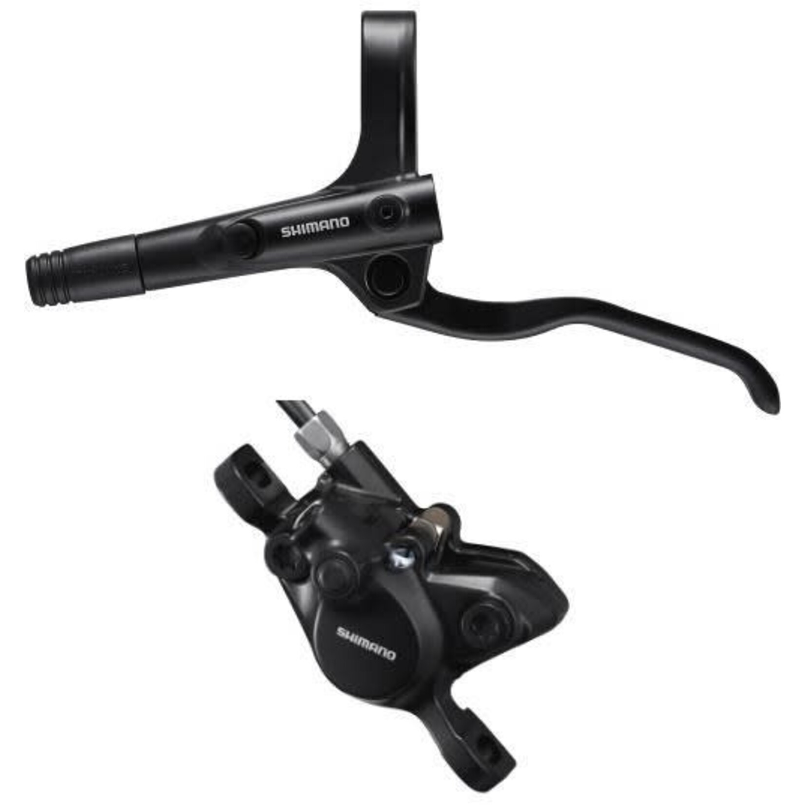 Shimano Non-Series MTB BR-MT200 / BL-MT200 bled brake lever/post mount calliper, black, front right
