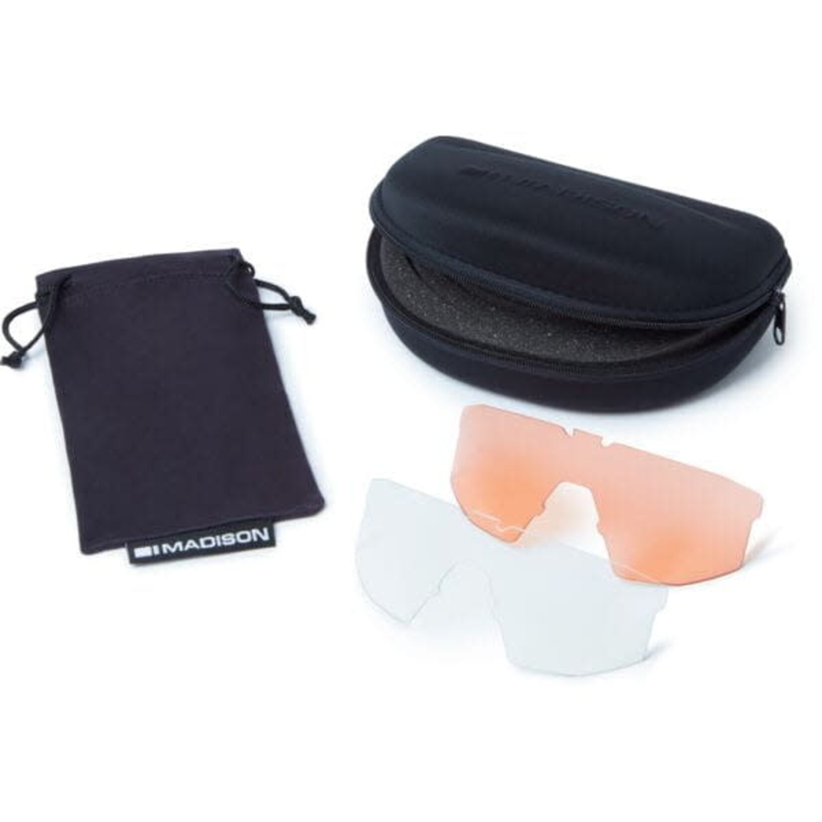 Madison Madison Crypto Sunglasses 3 pack Gloss Black Frame/Bronze Mirror/Amber/Clear Lenses
