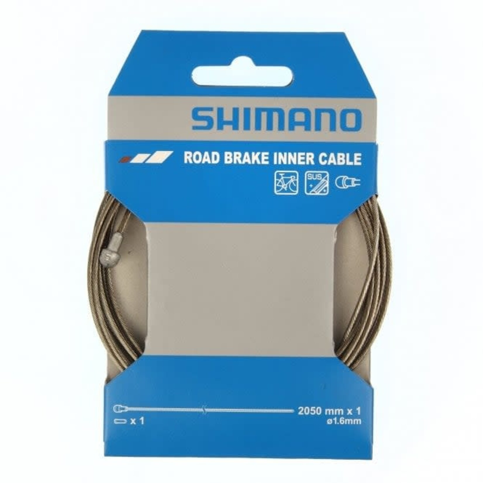 Shimano Spares Shimano Road stainless steel inner brake wire,1.6 x 2050 mm, single
