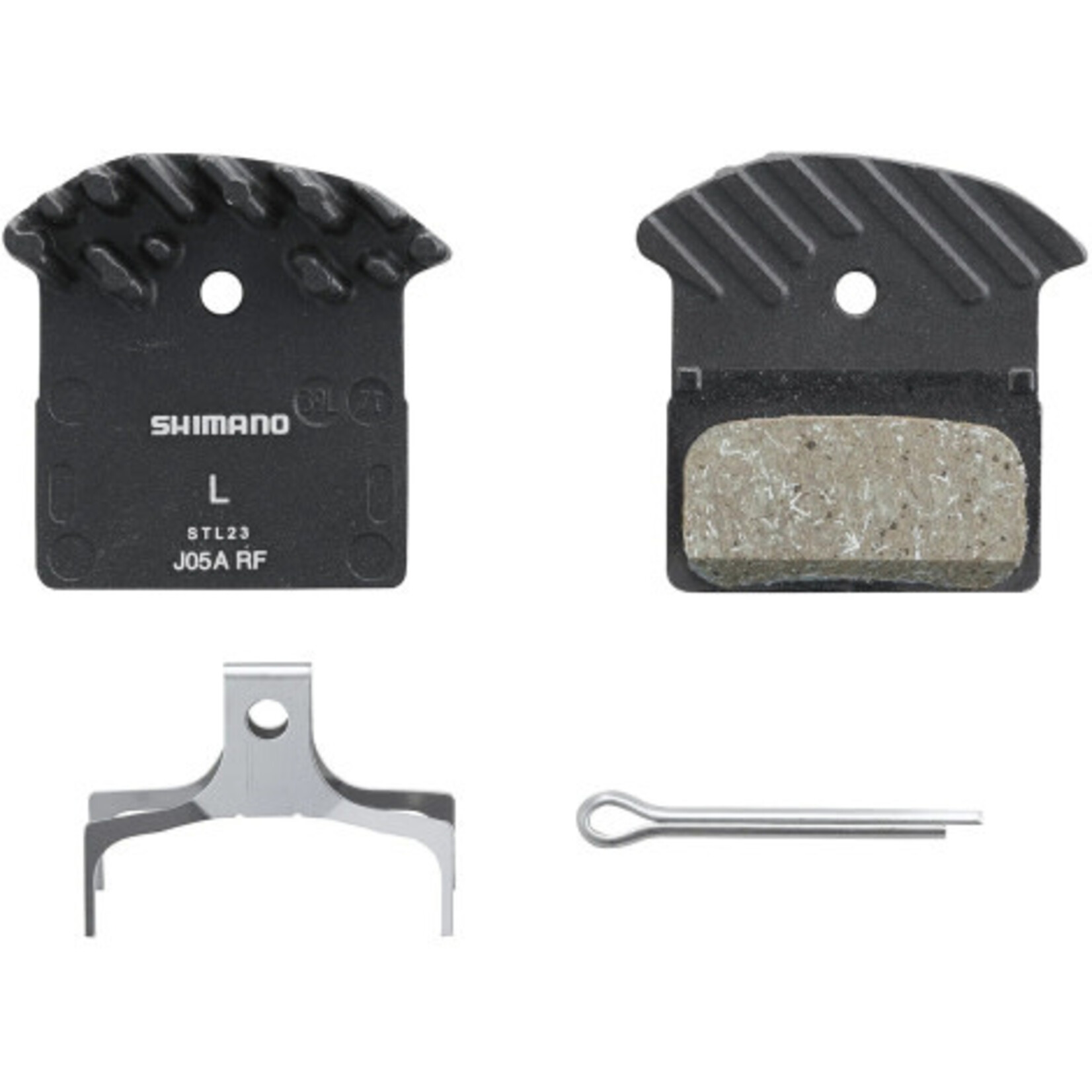 Shimano Spares Shimano J05A-RF disc pads and spring, alloy back with cooling fins, resin