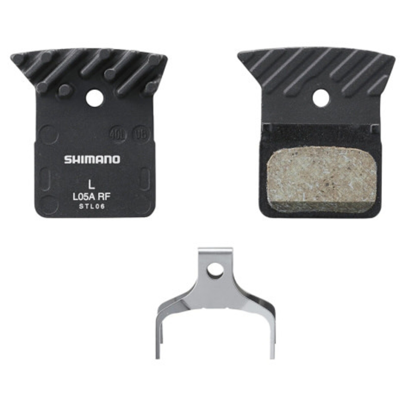 Shimano Spares Shimano L05A-RF disc pads and spring, alloy backed with cooling fins, resin
