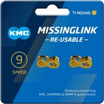 KMC KMC 9speed Ti-N Gold Reusable Missing Link 6.6mm (x2)