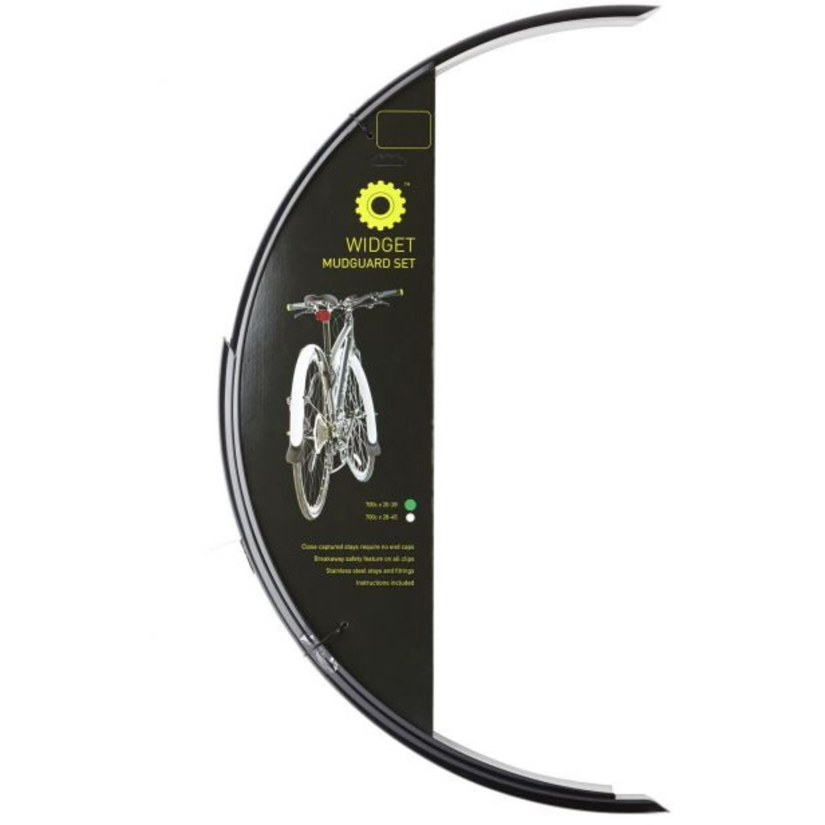 Widget Components Widget Components Mudguards, Eco 700c x 20-28mm Gloss Black 700c x 20-28mm