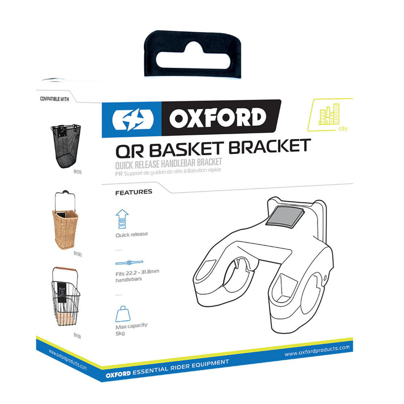 Oxford Oxford Quick Release Basket Handlebar Bracket