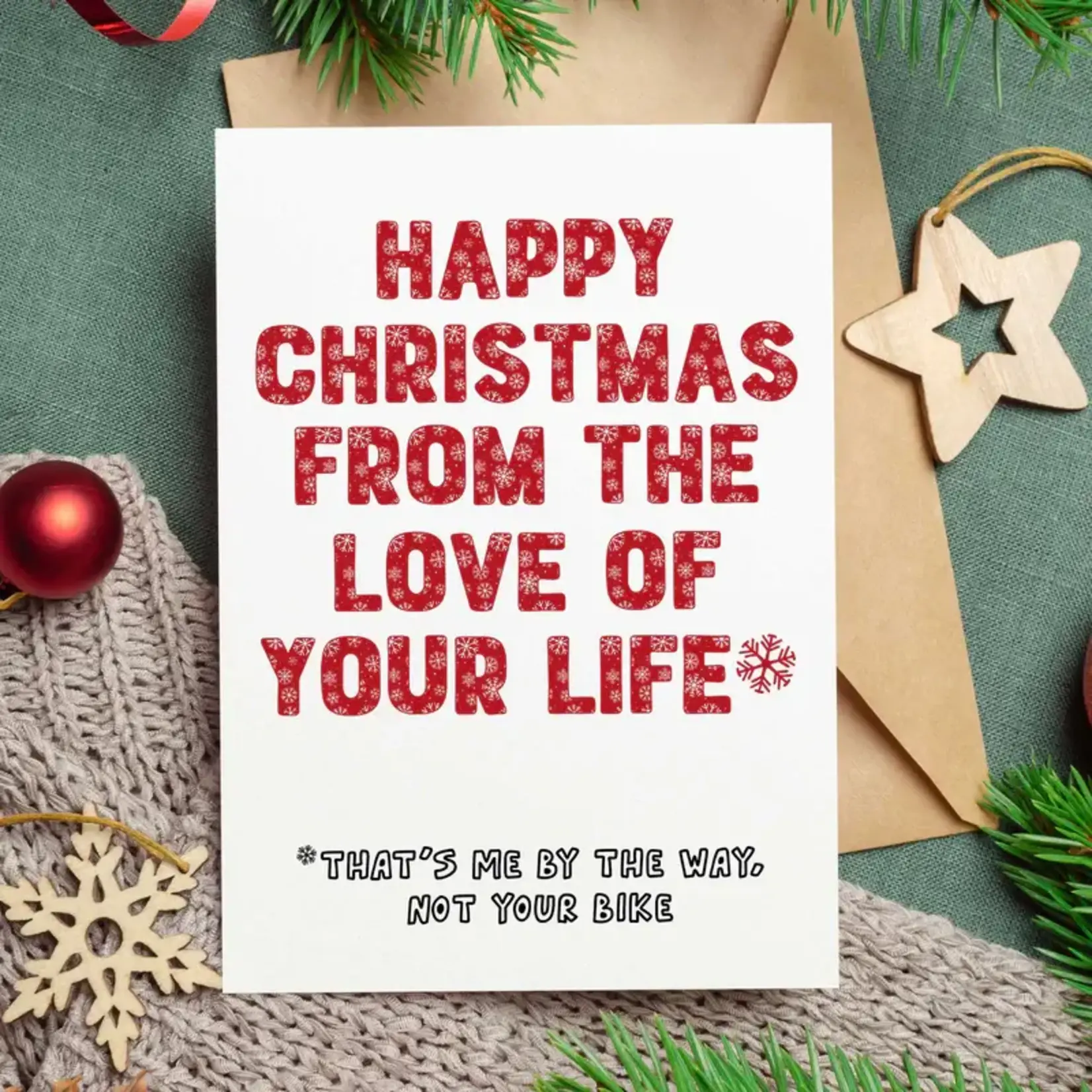 EllieBeanPrints HAPPY CHRISTMAS FROM THE LOVE OF YOUR LIFE FUNNY CHRISTMAS CARD