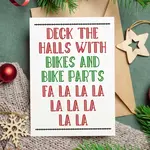 EllieBeanPrints Deck The Halls With Bikes And Bike Parts Cycling Christmas Card Deck The Halls With Bikes And Bike Parts Cycling Christmas Card DECK THE HALLS WITH BIKES AND BIKE PARTS CYCLING CHRISTMAS CARD