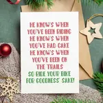 EllieBeanPrints RIDE YOUR BIKE FOR GOODNESS' SAKE CYCLING CHRISTMAS CARD