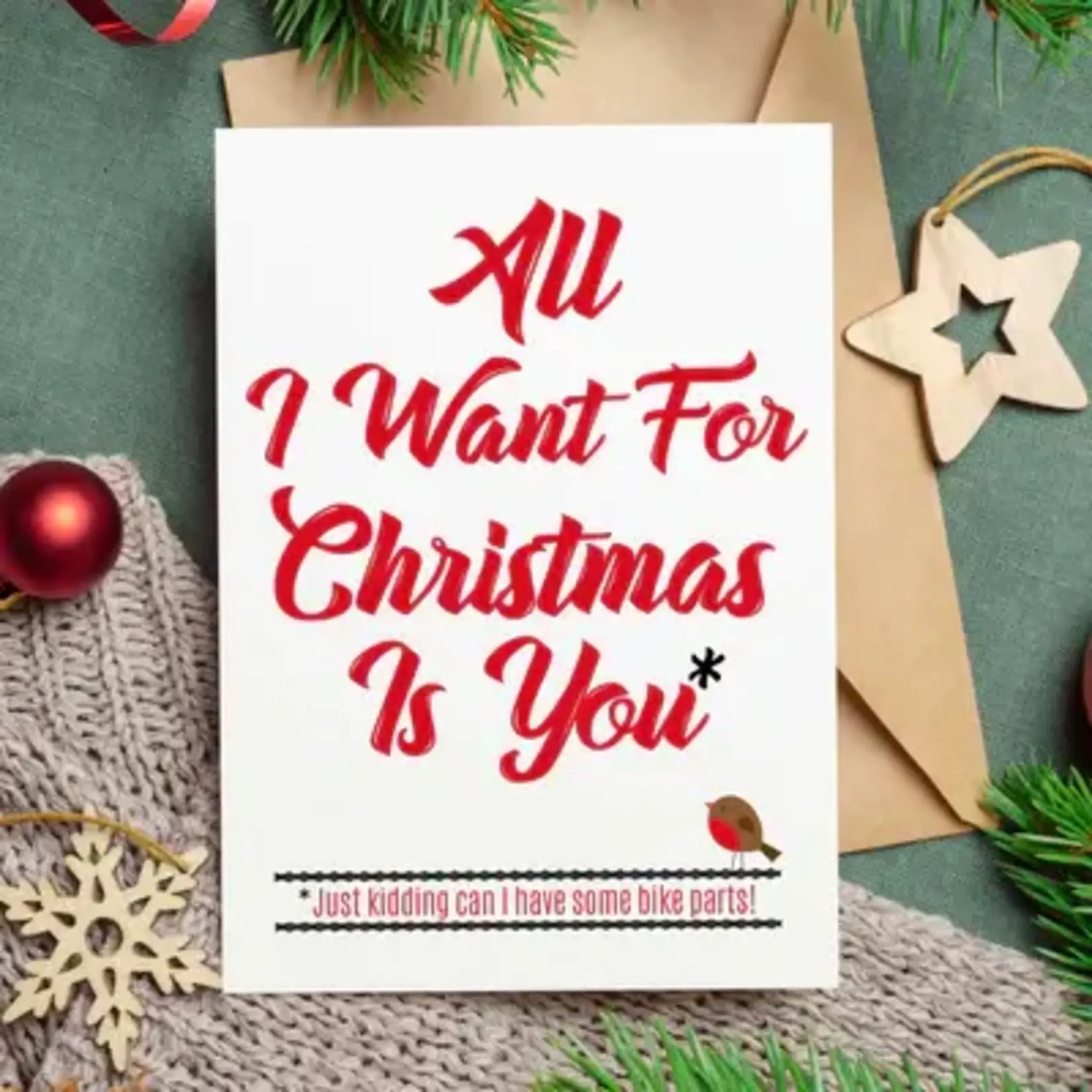 EllieBeanPrints ALL I WANT FOR CHRISTMAS IS YOU - CYCLING CHRISTMAS CARD