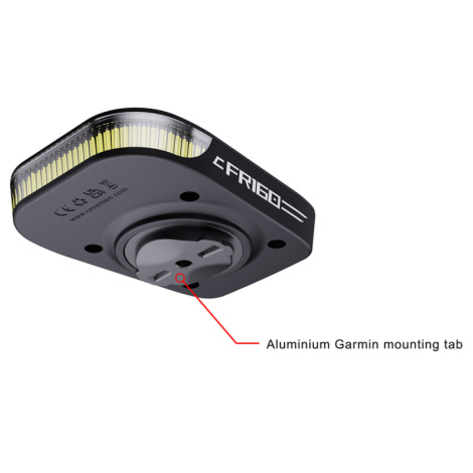 Ravemen Ravemen FR160 USB Rechargeable Out-Front Front Light in Black (160 Lumens) - Compatible with Garmin/Wahoo Mounts)