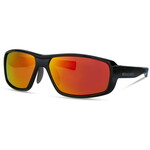 Madison Target Sunglasses - gloss black frame with fire mirror lens