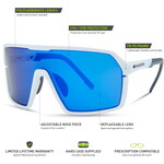 Madison Madison Crypto Sunglasses - 3 pack - gloss white / blue mirror / amber and clear lens