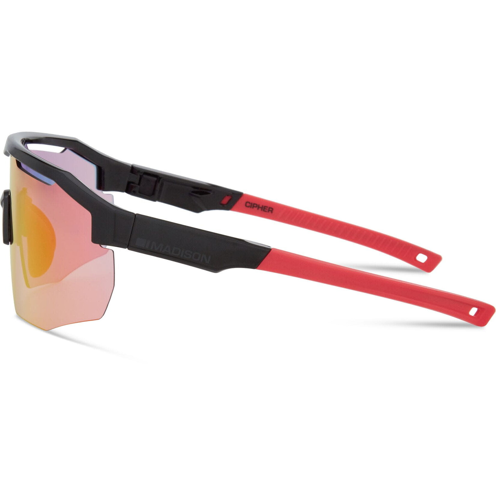 Madison Madison Cipher Sunglasses Glass Black Frame Pink Rose Mirror Lens