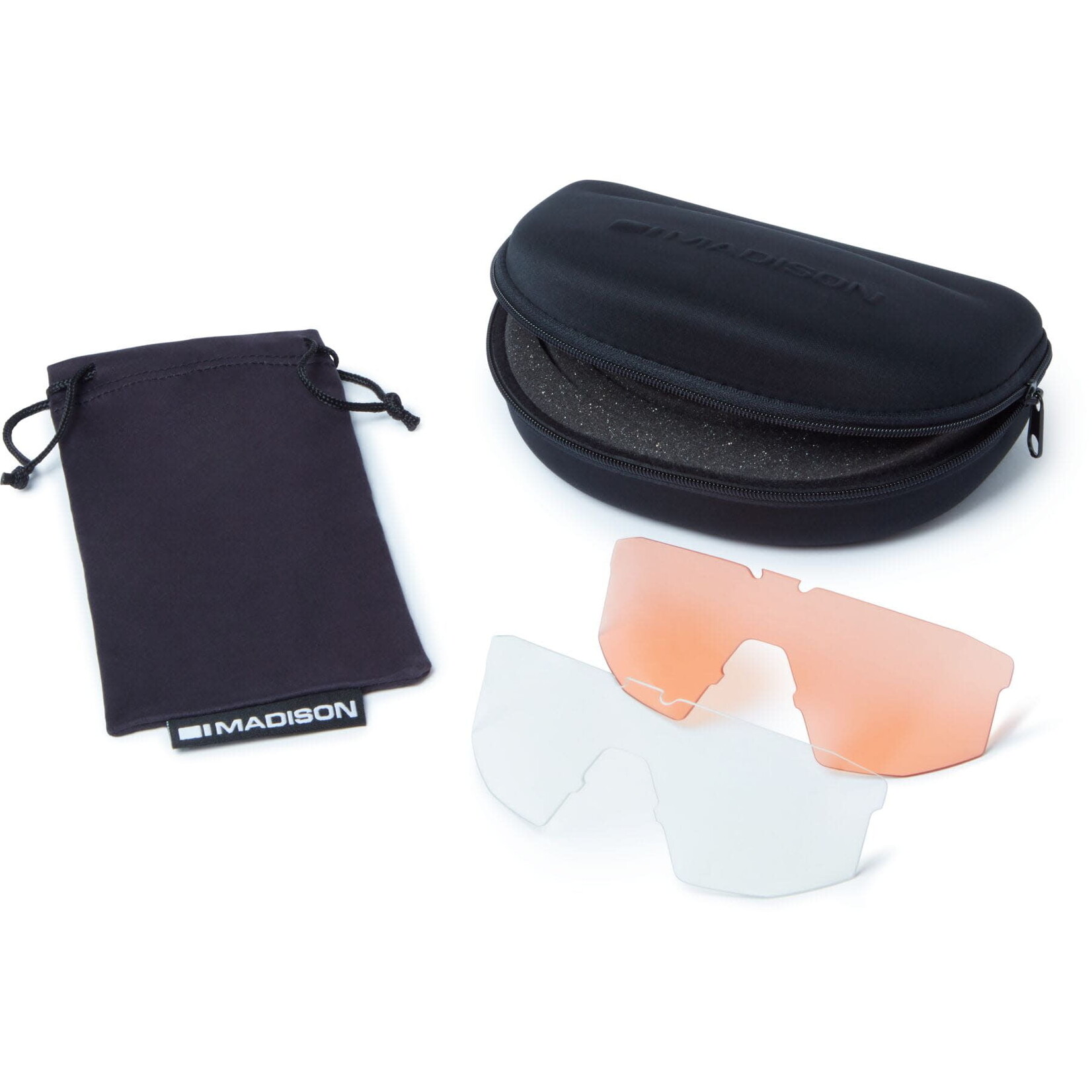 Madison Madison Cipher Sunglasses - 3 pack - crystal gloss blue / blue mirror / amber and clear lens