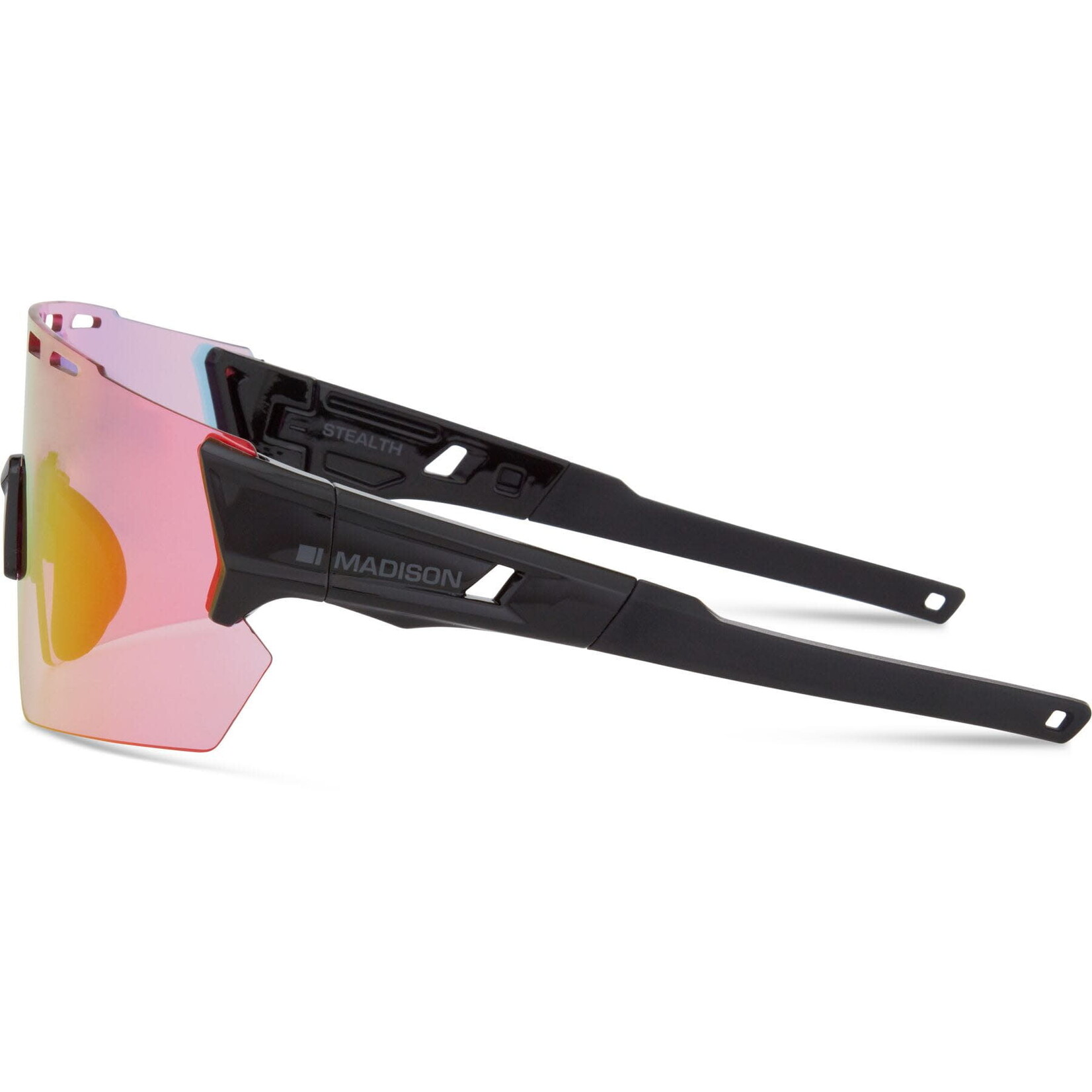Madison Madison Stealth II Glasses - 3 pack - gloss black / pink rose mirror / amb / clr lens