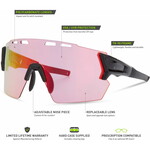 Madison Madison Stealth II Glasses - 3 pack - gloss black / pink rose mirror / amb / clr lens