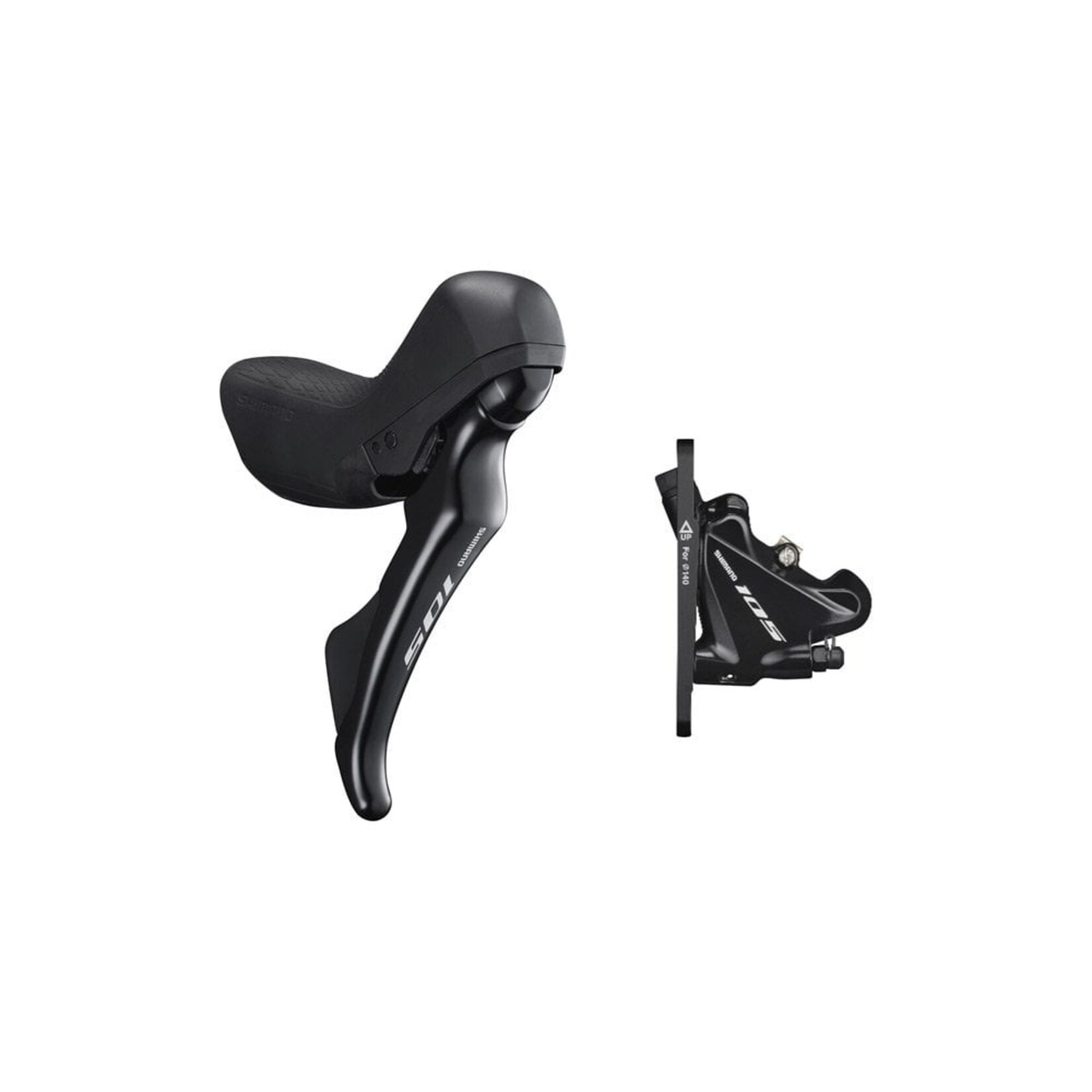Shimano 105 ST-R7020 105 hydraulic disc STI set, flat mount calliper, right front, black