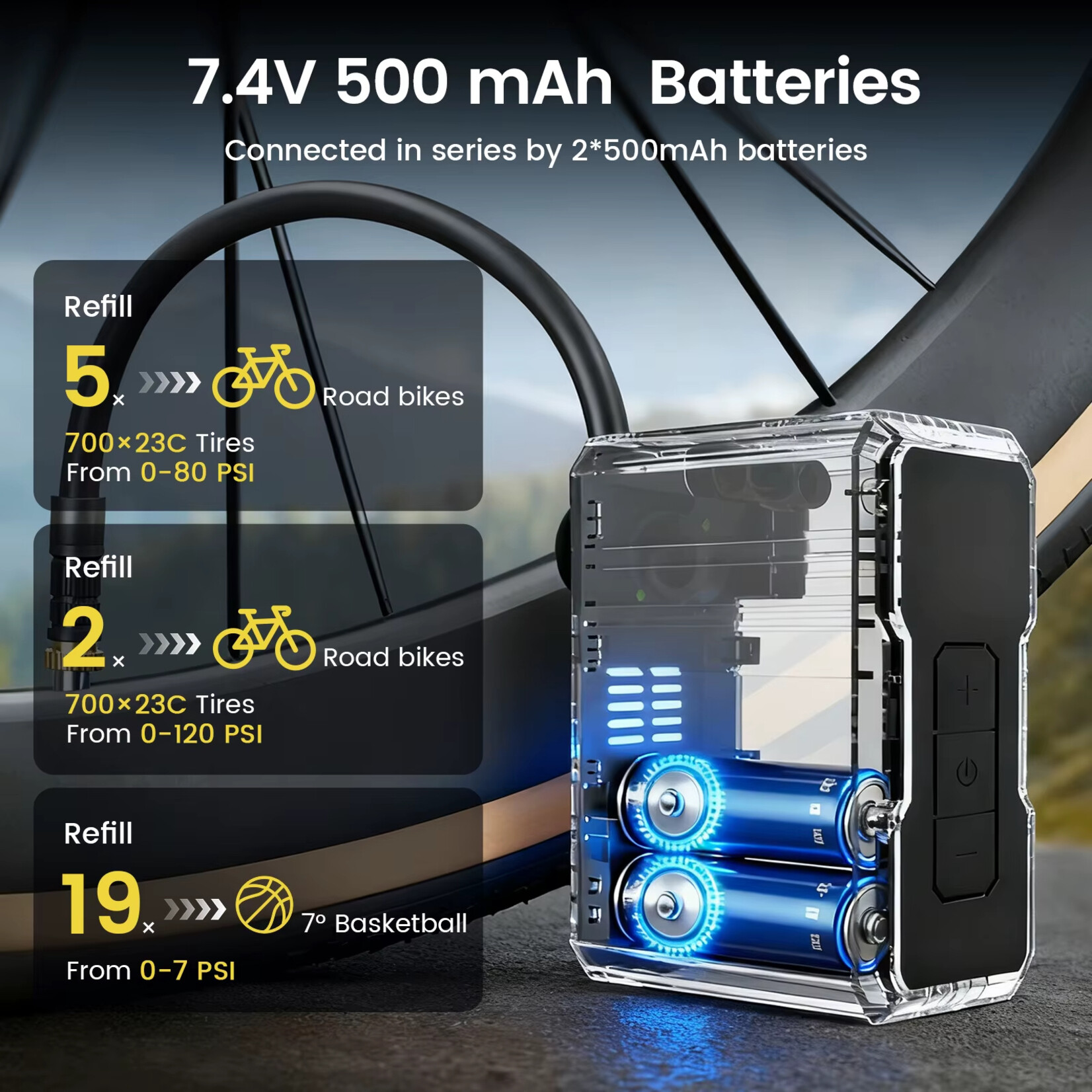 Ravemen RAVEMEN EP01 Mini Bike Air Pump Rechargeable Electric Bicycle Pump Auto Stop Digital Presta Schrader Tire Inflator Max 120 PSI