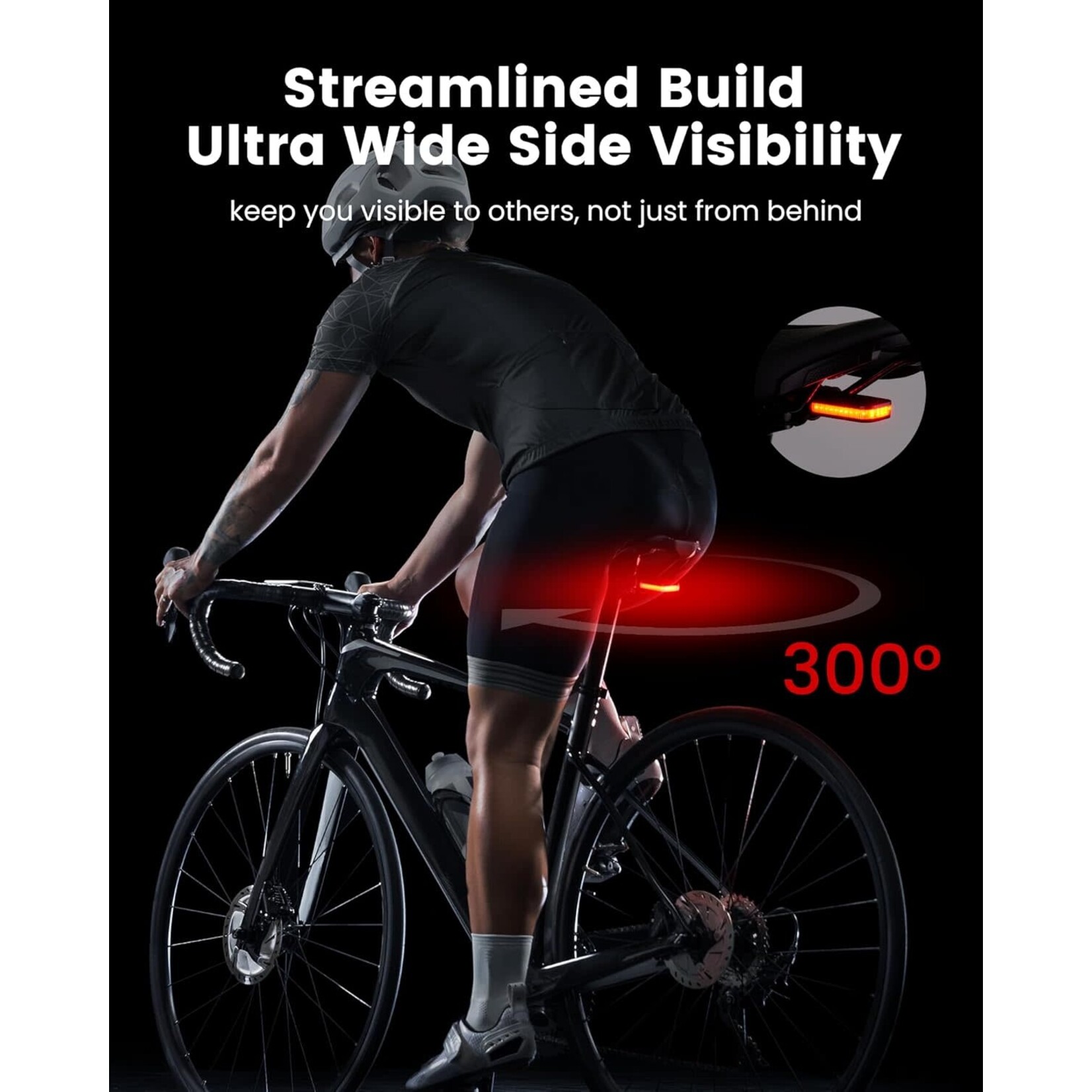 Ravemen RAVEMEN CL01 Bike Tail Light, 300° Wide-Angle Rear Bicycle Light