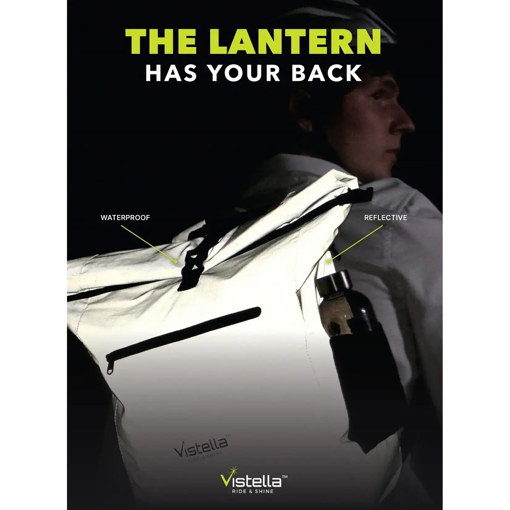 VISTELLA Vistella The Lantern 2-In-1 Reflective Backpack Pannier Bag
