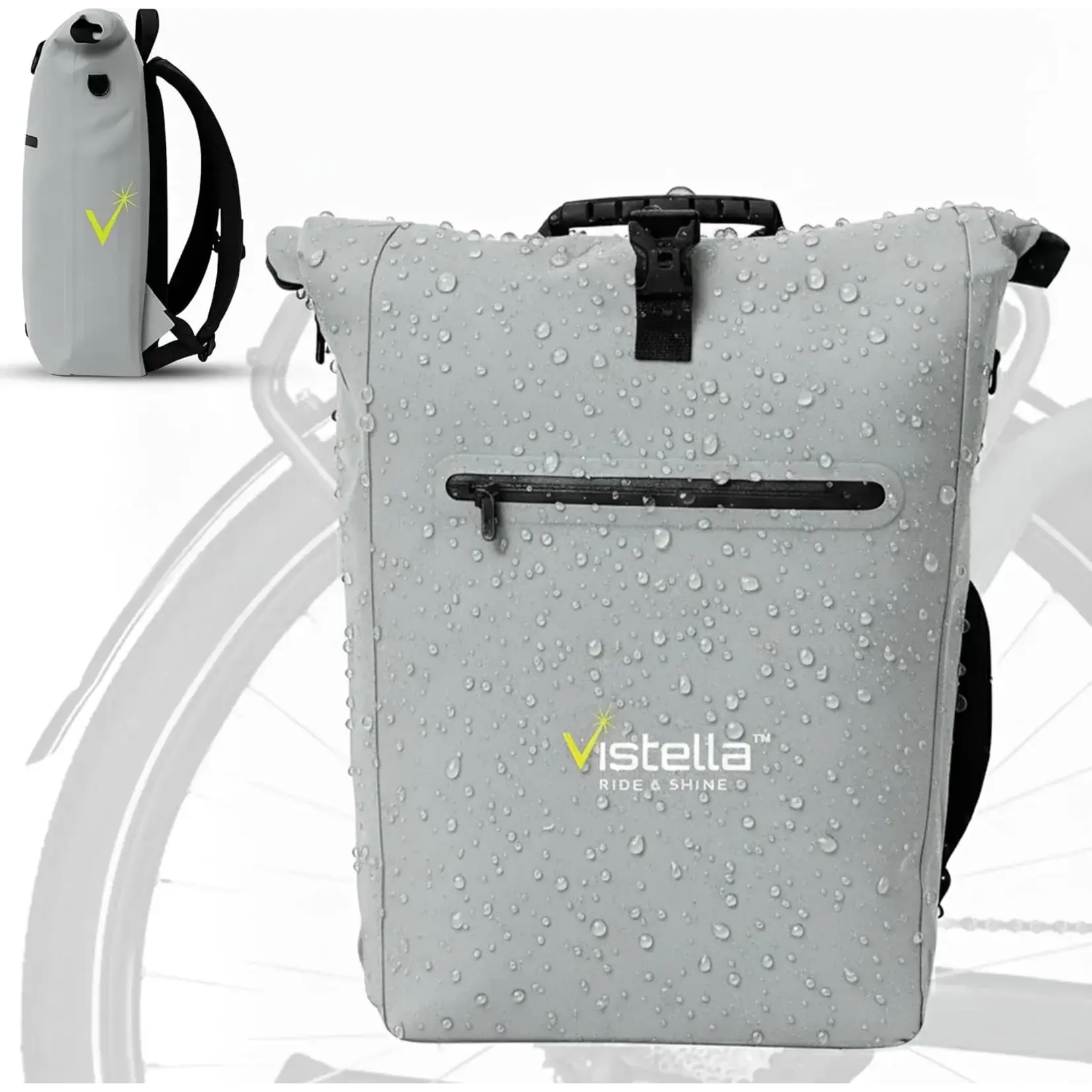 VISTELLA Vistella The Lantern 2-In-1 Reflective Backpack Pannier Bag