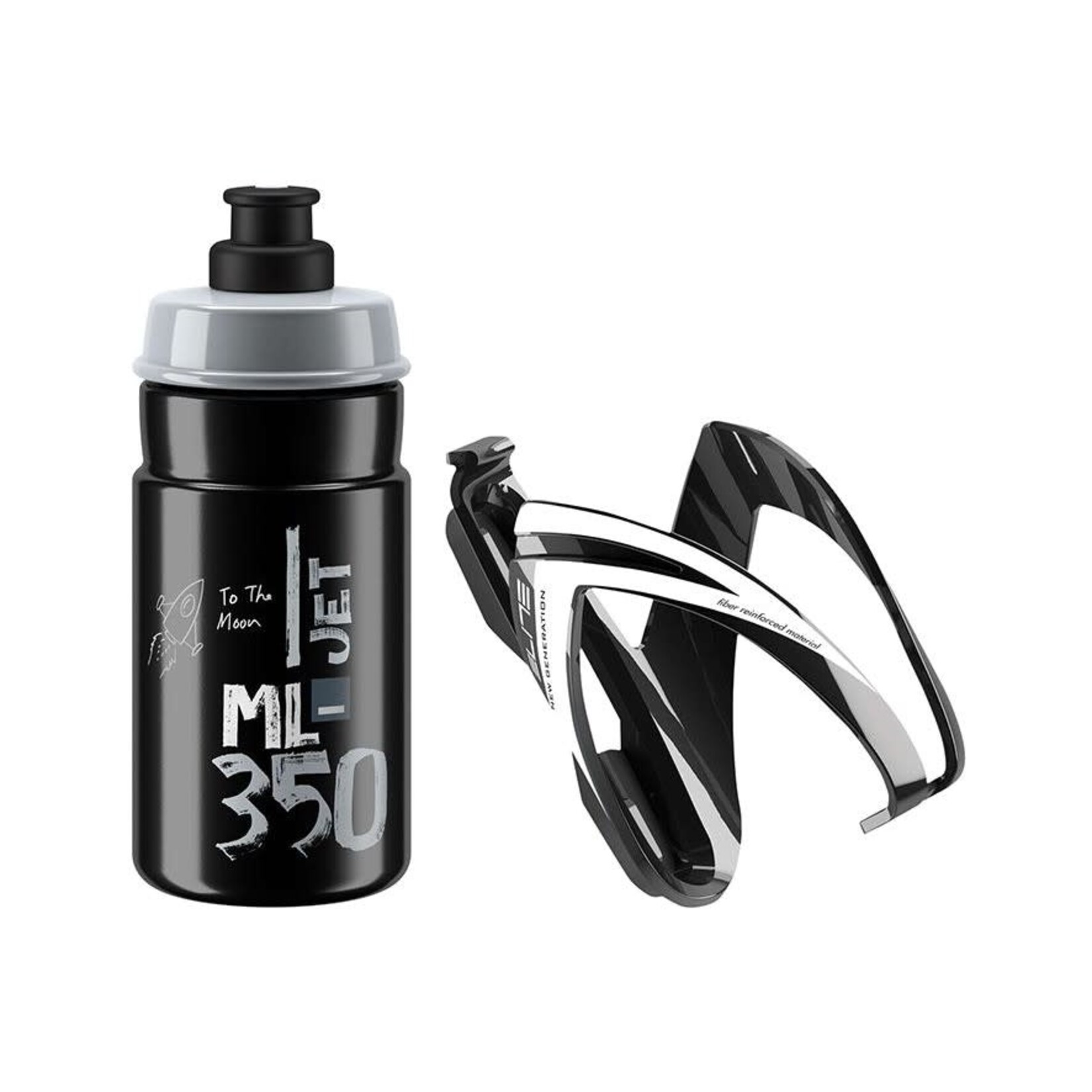Elite Elite Jet youth bottle kit includes cage and 66 mm, 350 ml bottle