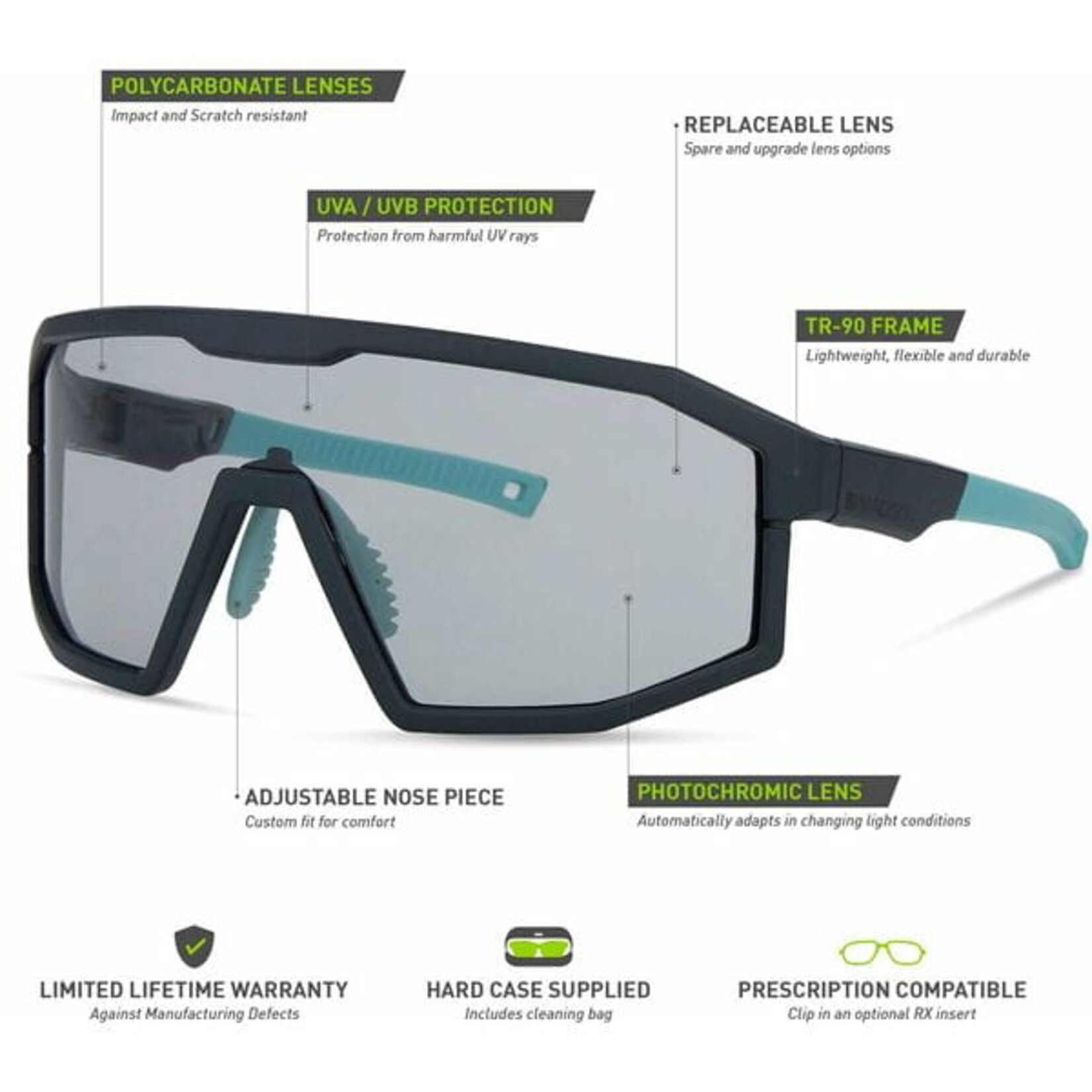 Madison Madison Enigma Matt Dark Grey Sunglasses Photochromic Lens