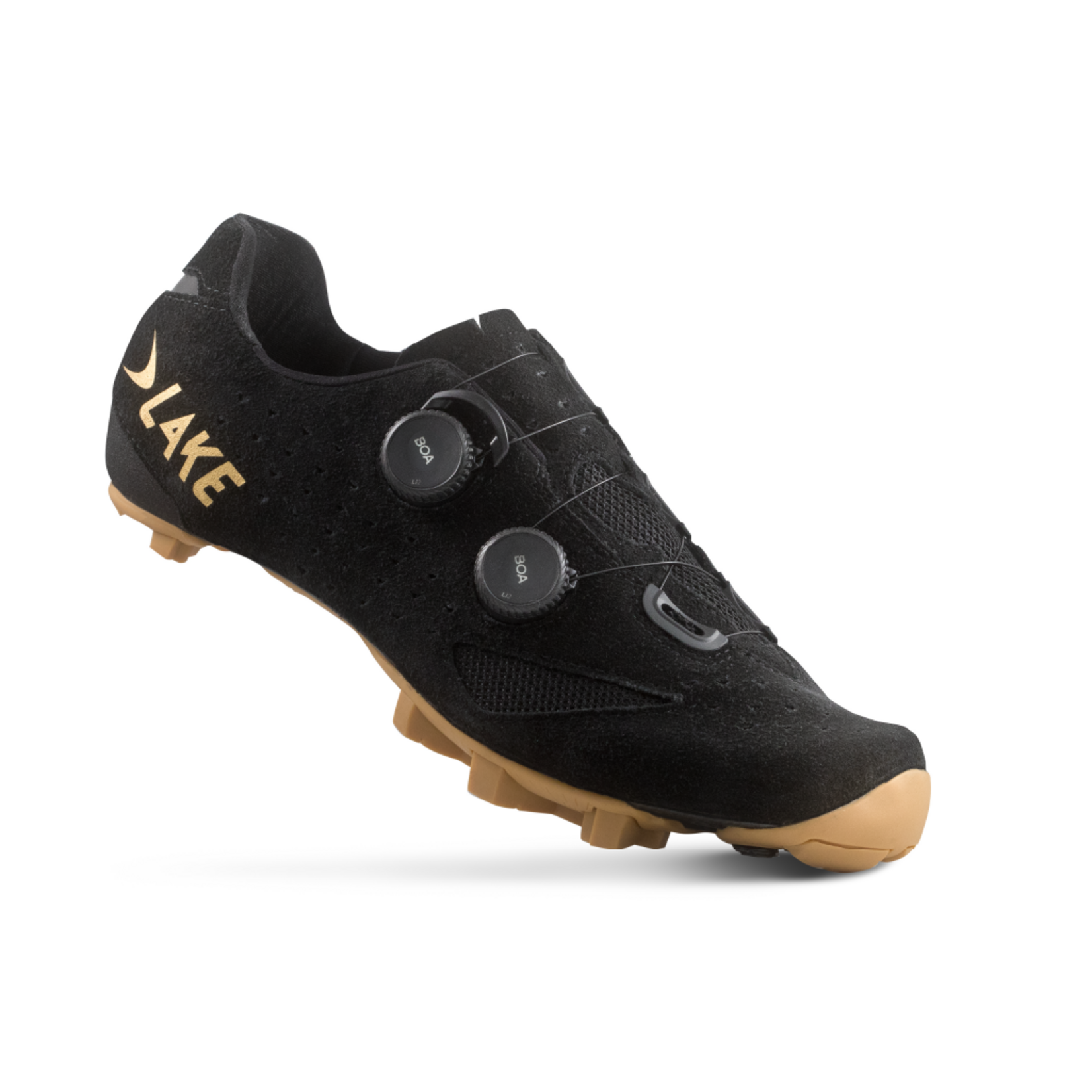 Lake Lake MX238-X Gravel Shoes Black Suede/Gold Size 39