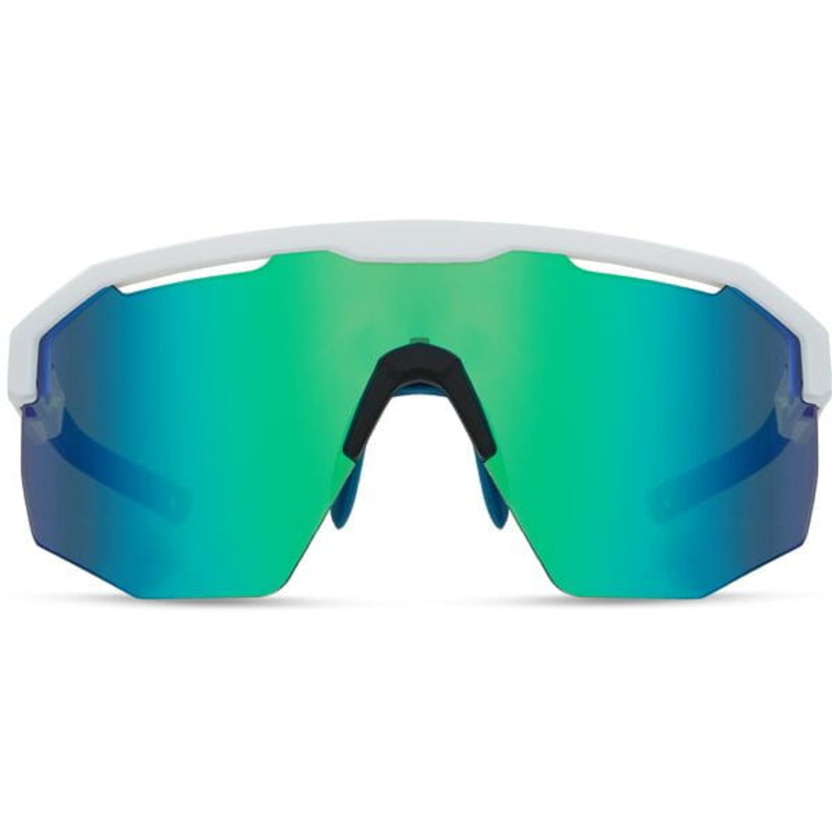 Madison Madison Cipher Glasses Gloss White / Green Mirror Lens