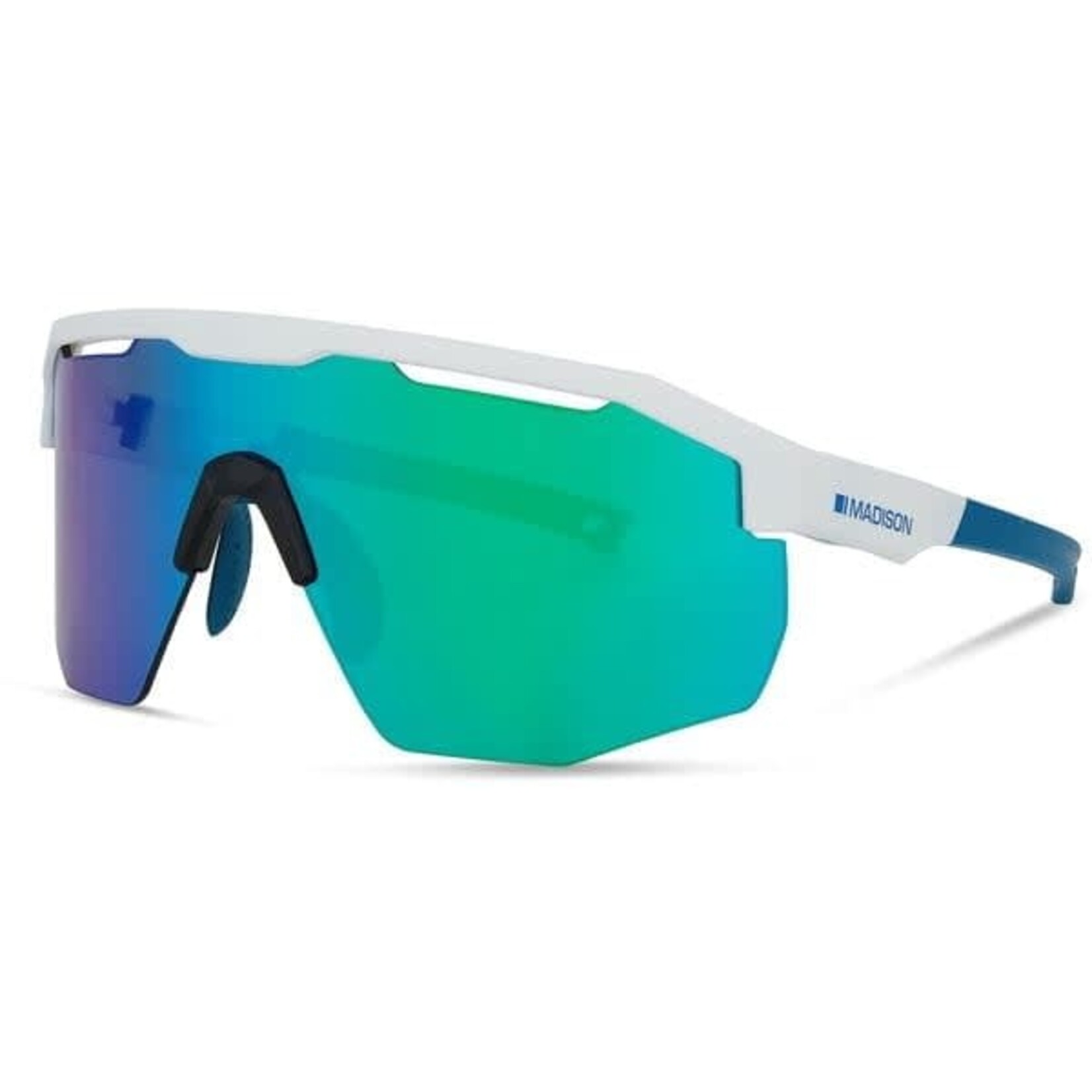 Madison Madison Cipher Glasses Gloss White / Green Mirror Lens