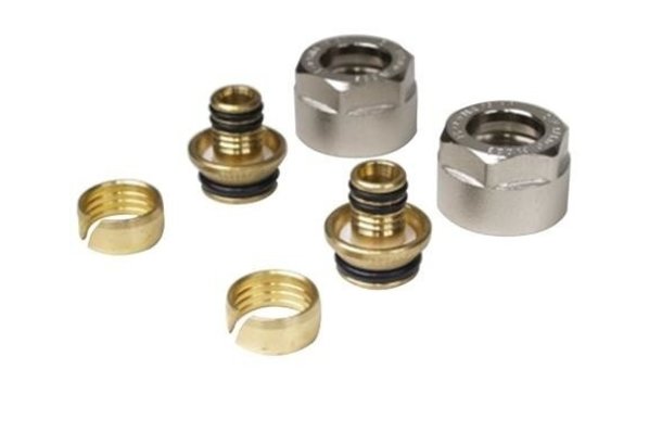 Universeel knelset 3/4" x 14x2mm voor H-onderblok (2 stuks)