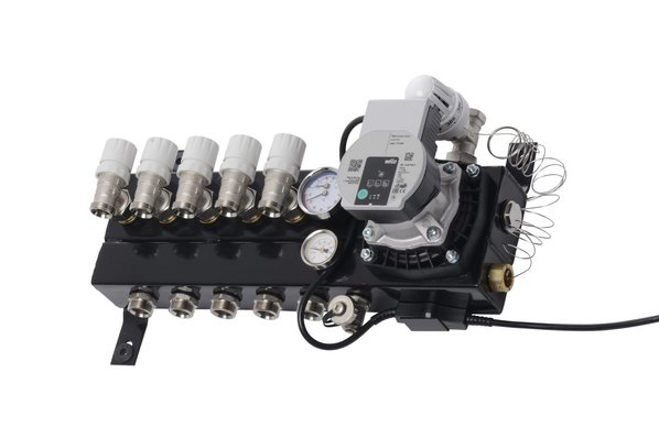 ThermoVloer Vloerverwarming set voor Cv-Ketel met compact verdeler voor infrezen - 7 groepen