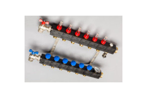 ThermoVloer Vloerverwarming set voor warmtepomp met Top-Flow verdeler voor infrezen - 6 groepen