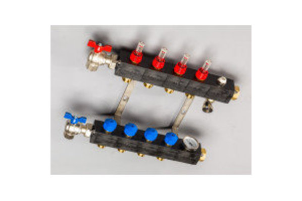 ThermoVloer Vloerverwarming set voor warmtepomp met Top-Flow verdeler inclusief matten 4 groepen