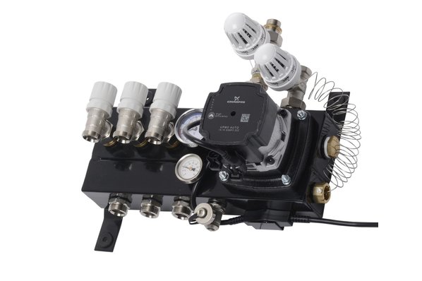 ThermoVloer Vloerverwarming set voor stadsverwarming met Top-Flow verdeler inclusief noppenplaat - 3 groepen